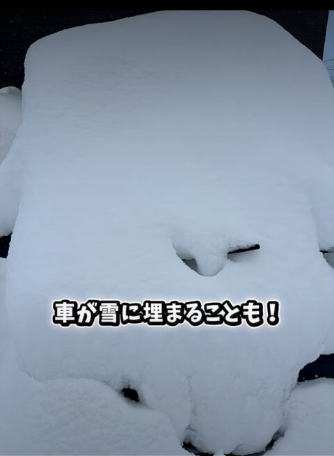 車が雪に埋まる